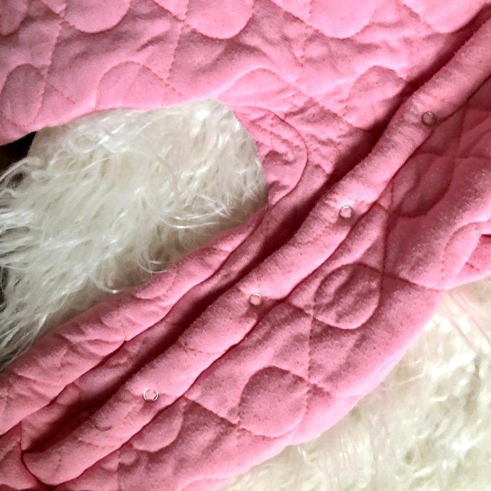 Kickee Pants Pink Animal Bear Quilted Onesie - Picture 4 of 5